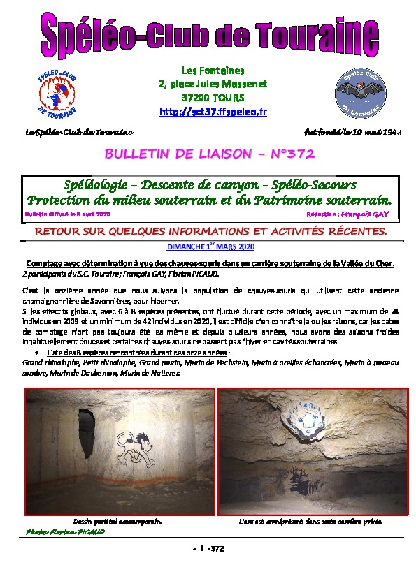 Bulletin de liaison 372, Paru le 8 avrl 2020 2020